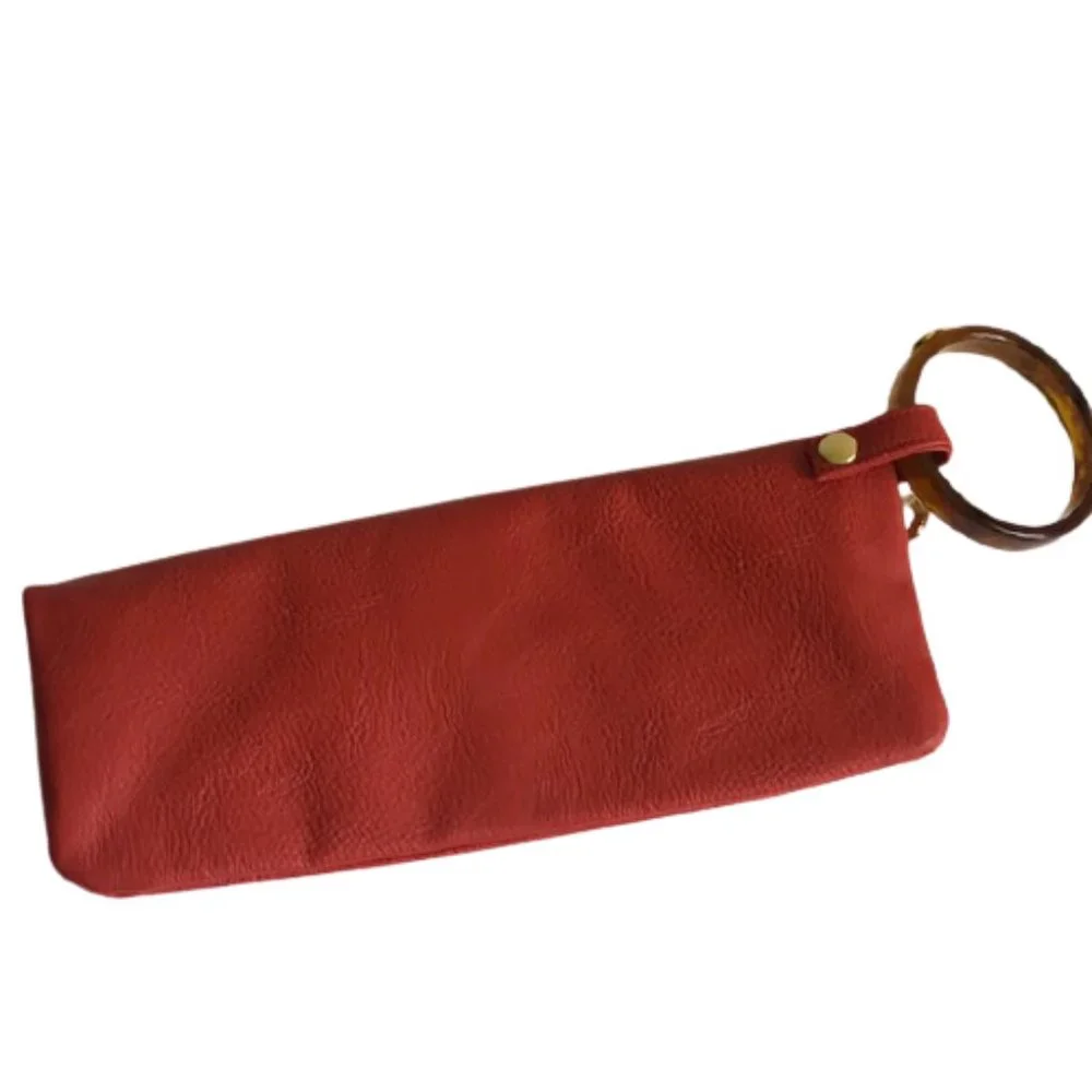 MUD PIE CORAL FOLD OVER CLUTCH WRISTLET
